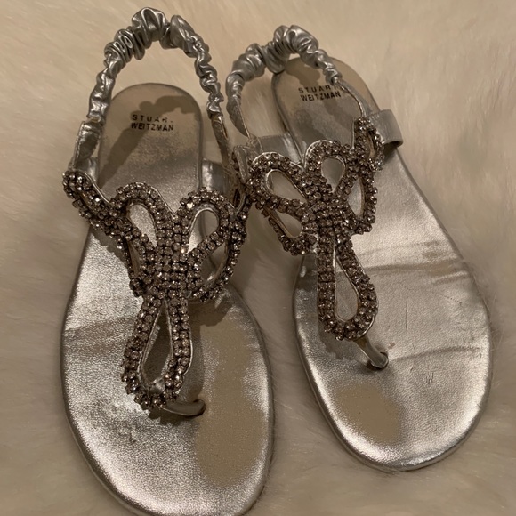COPY - Stuart Weitzman Silver Rhinestone Sandal - Picture 2 of 5